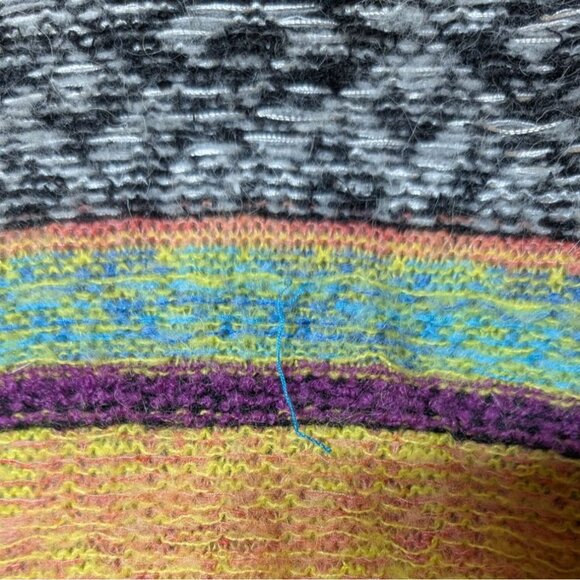 Free People Patchwork Turtleneck Sweater Womens Small Boho Striped Multicolor - Picture 5 of 6